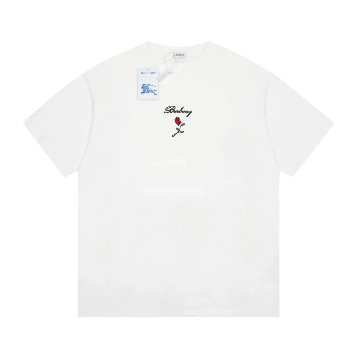 Burberry Burberry White Rose Embroidery T-Shirt White - 1