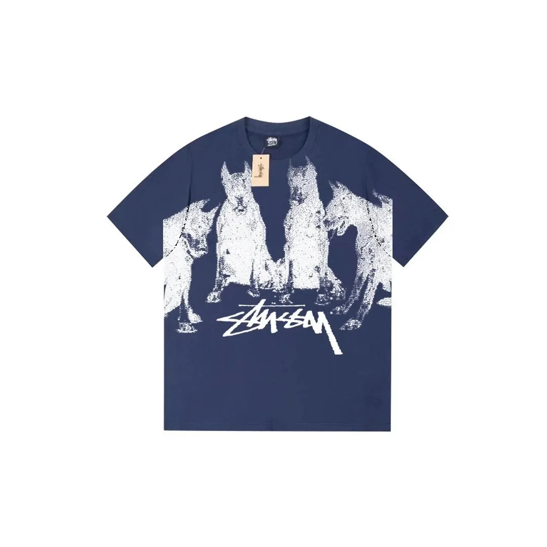 Stussy Stussy Wolf Pack Graphic T-Shirt Navy Navy - 1