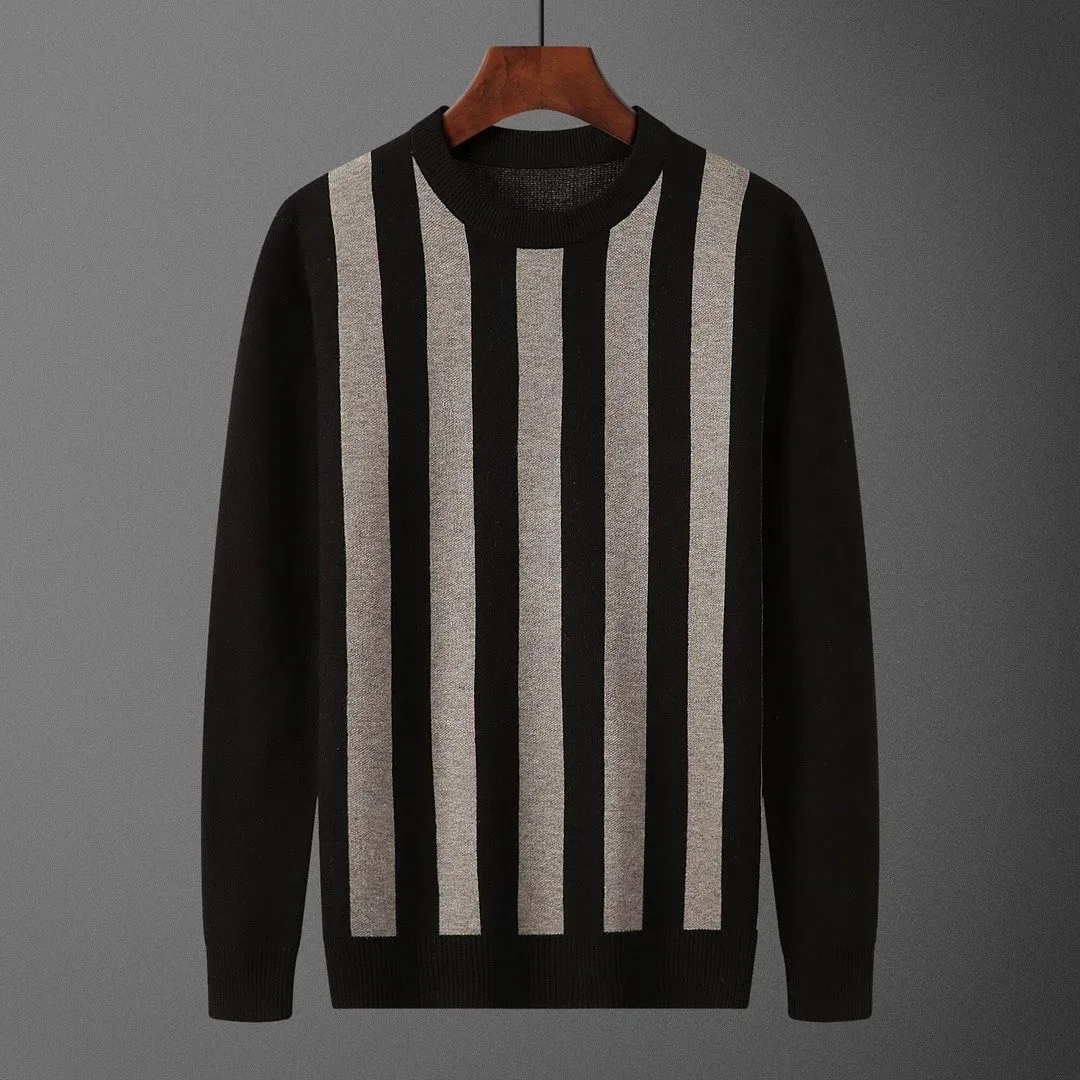 Other Striped Knit Sweater Black & Grey Black - 1