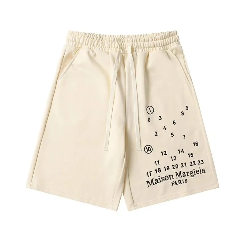 Maison Margiela Maison Margiela Beige Numeric Print Shorts Beige - 1