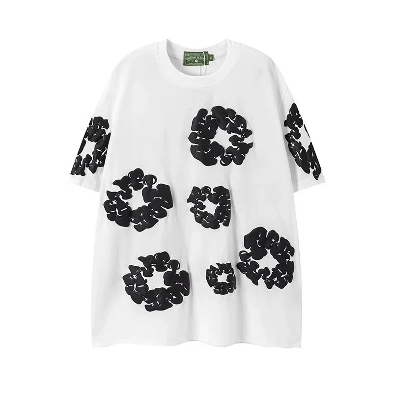 Fear of God White Black Floral Print Oversized T-Shirt White - 1