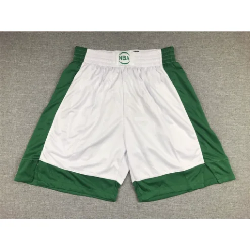 Other NBA White and Green Basketball Shorts White - 1