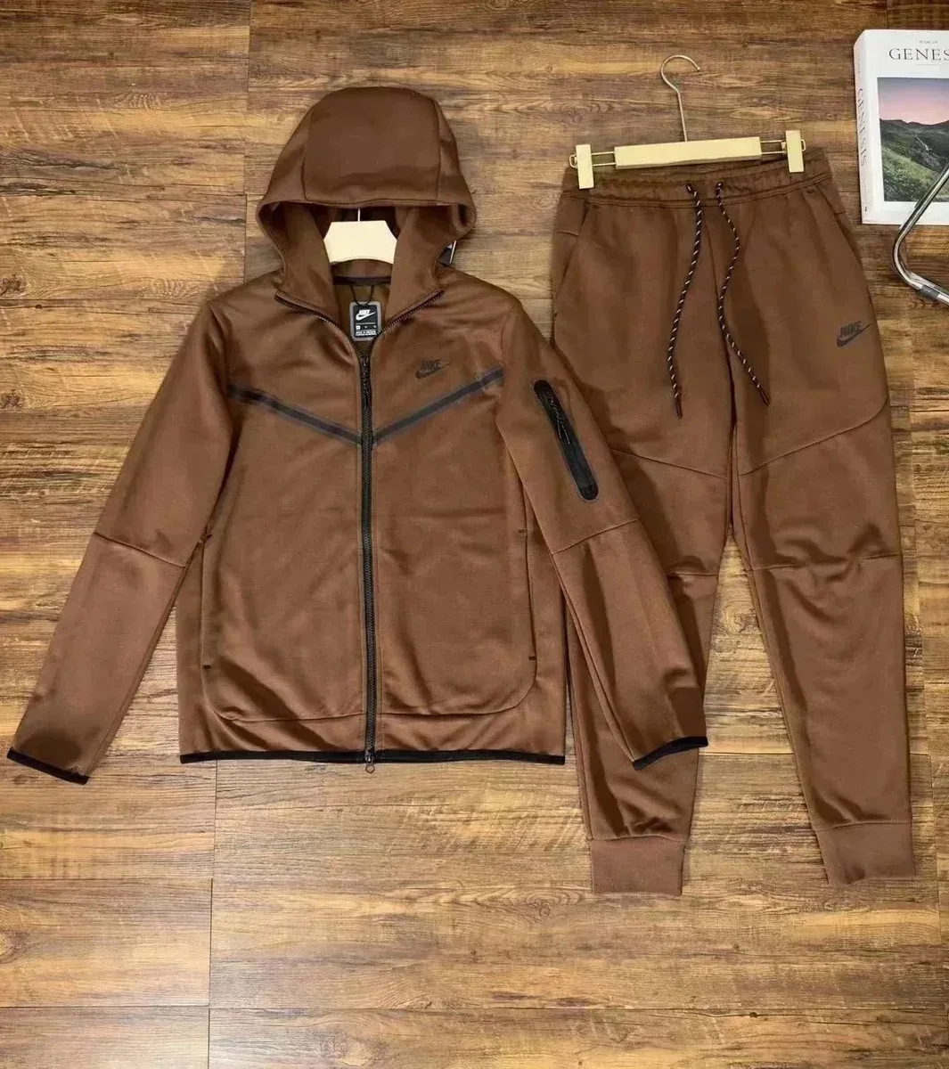 Nike Nike Tech Fleece Brown Tracksuit Set Brown - 1