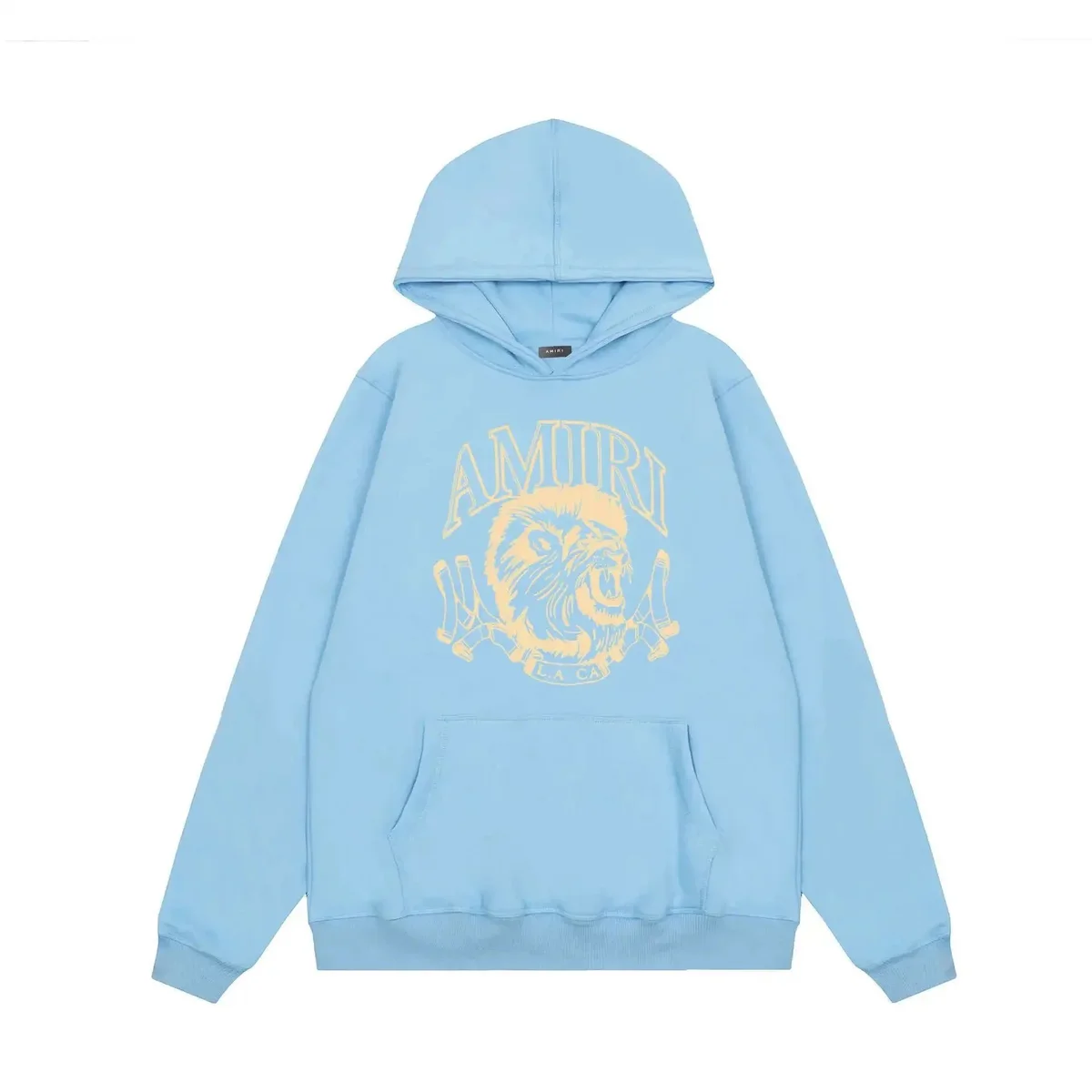 Amiri Amiri Light Blue Lion Print Hoodie Blue - 1