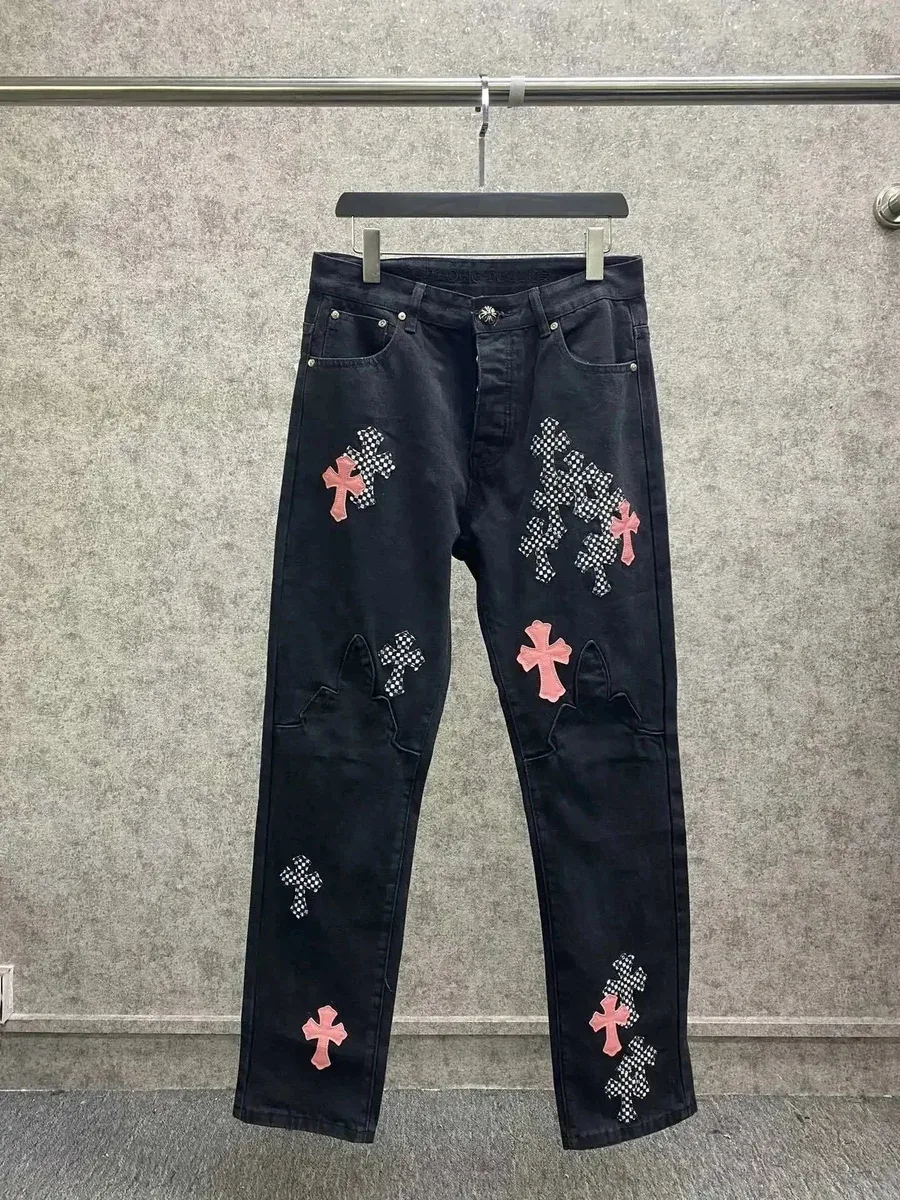 Chrome Hearts Chrome Hearts Black Cross Applique Jeans Black - 1