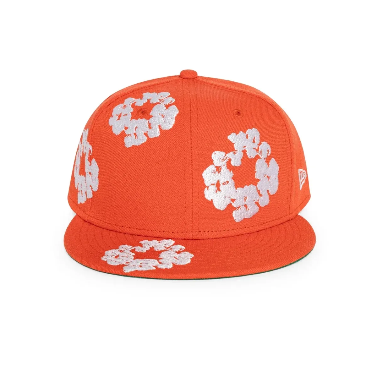 New Era Orange Floral Print Snapback Cap Orange - 1