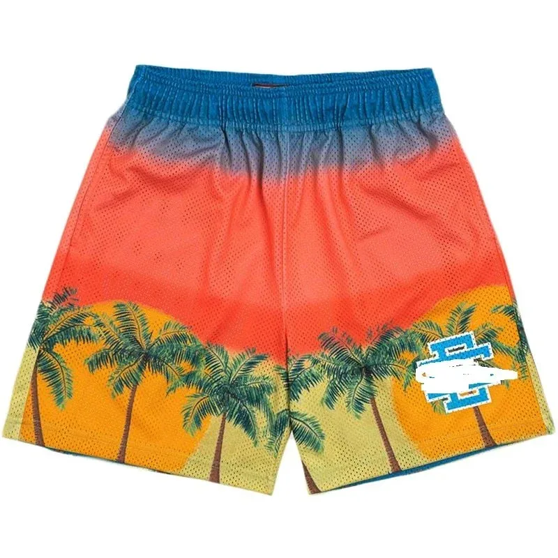 Essentials Printed Palm Tree Shorts Orange - 1