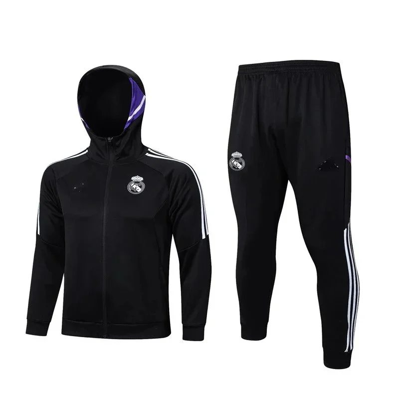 Real Madrid Adidas Real Madrid Black Tracksuit Set Black - 1
