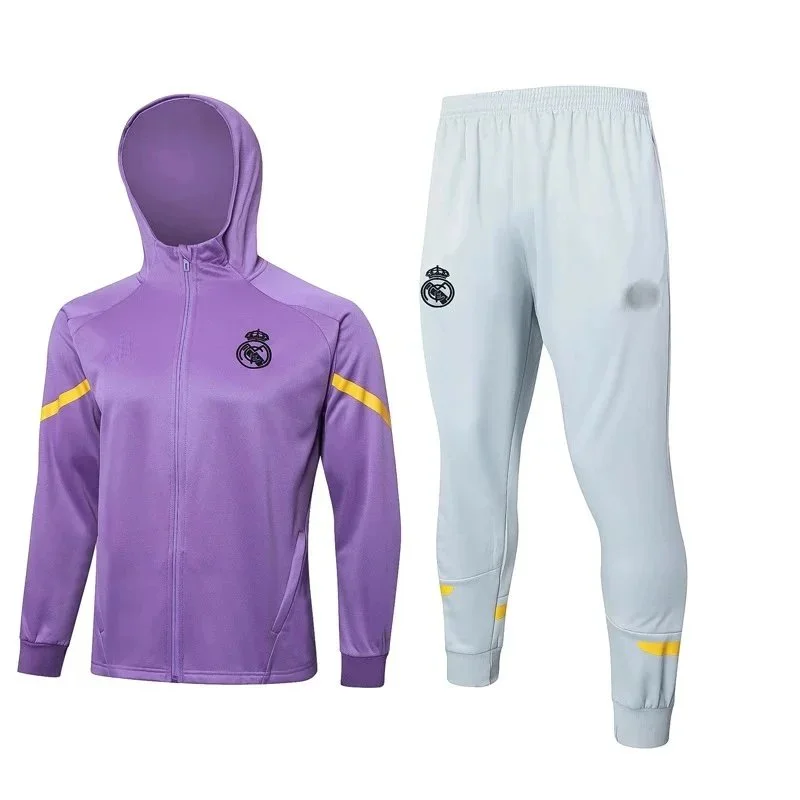 Real Madrid Real Madrid Purple & Grey Tracksuit Set Purple - 1