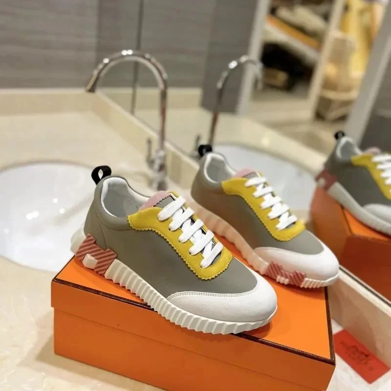 Hermès Hermès Grey & Yellow Sneakers Grey
