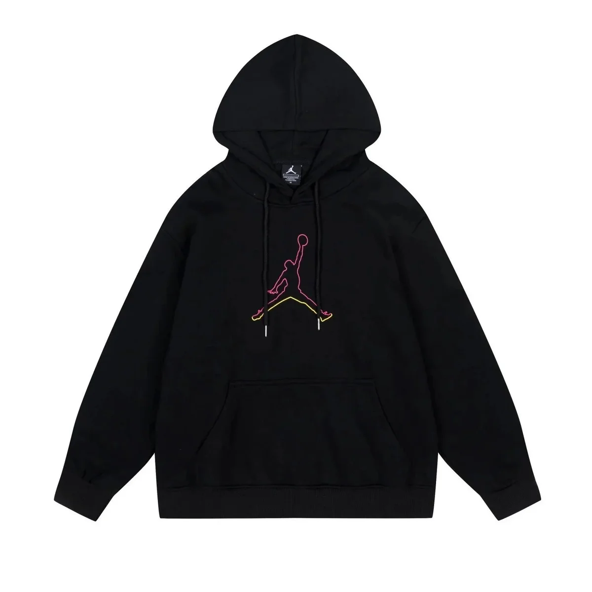 Jordan Nike Air Jordan 1 Black Pink & Yellow Hoodie Black