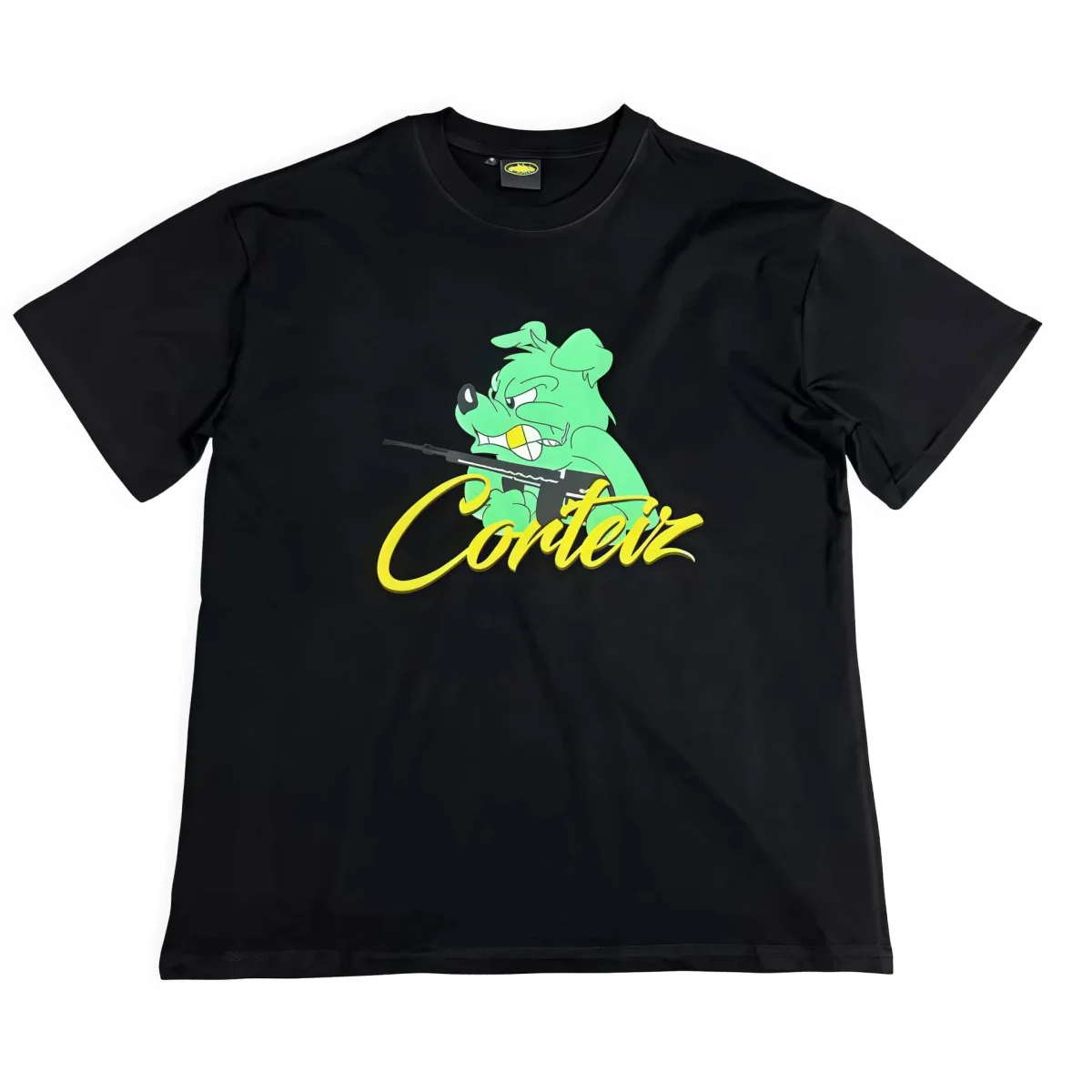 Corteiz Corteiz Black Green Dog Print T-Shirt Black - 1