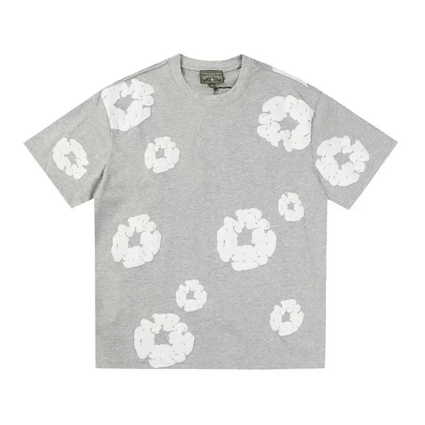 Essentials Unisex Grey Cloud Print T-Shirt Grey - 1