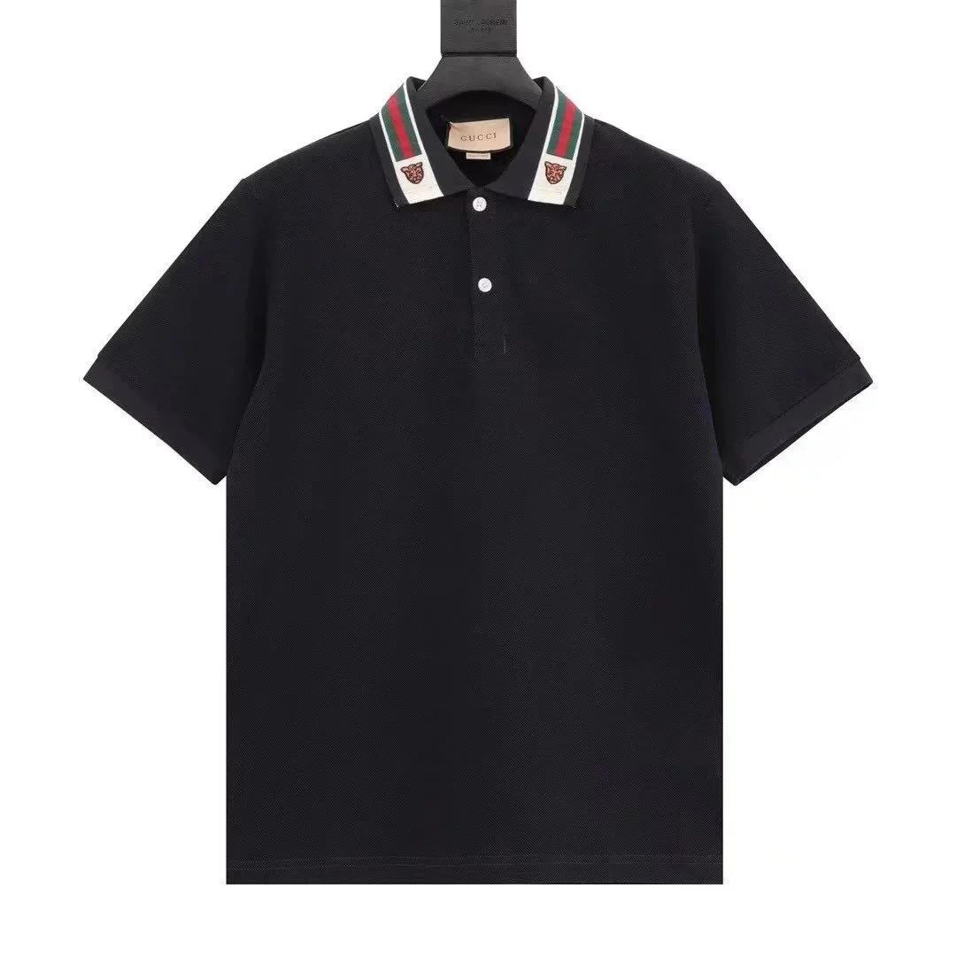 Gucci Gucci Black Web Stripe Polo Shirt Black - 1