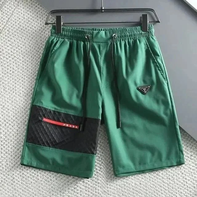 Prada Prada Green & Black Panelled Shorts Green - 1