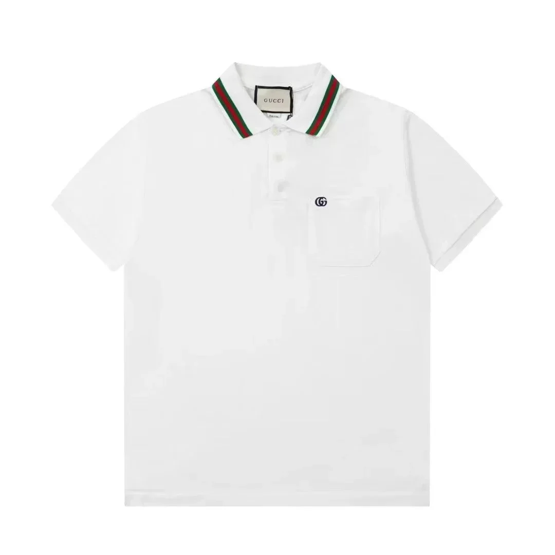 Gucci Gucci White GG Logo Polo Shirt White - 1