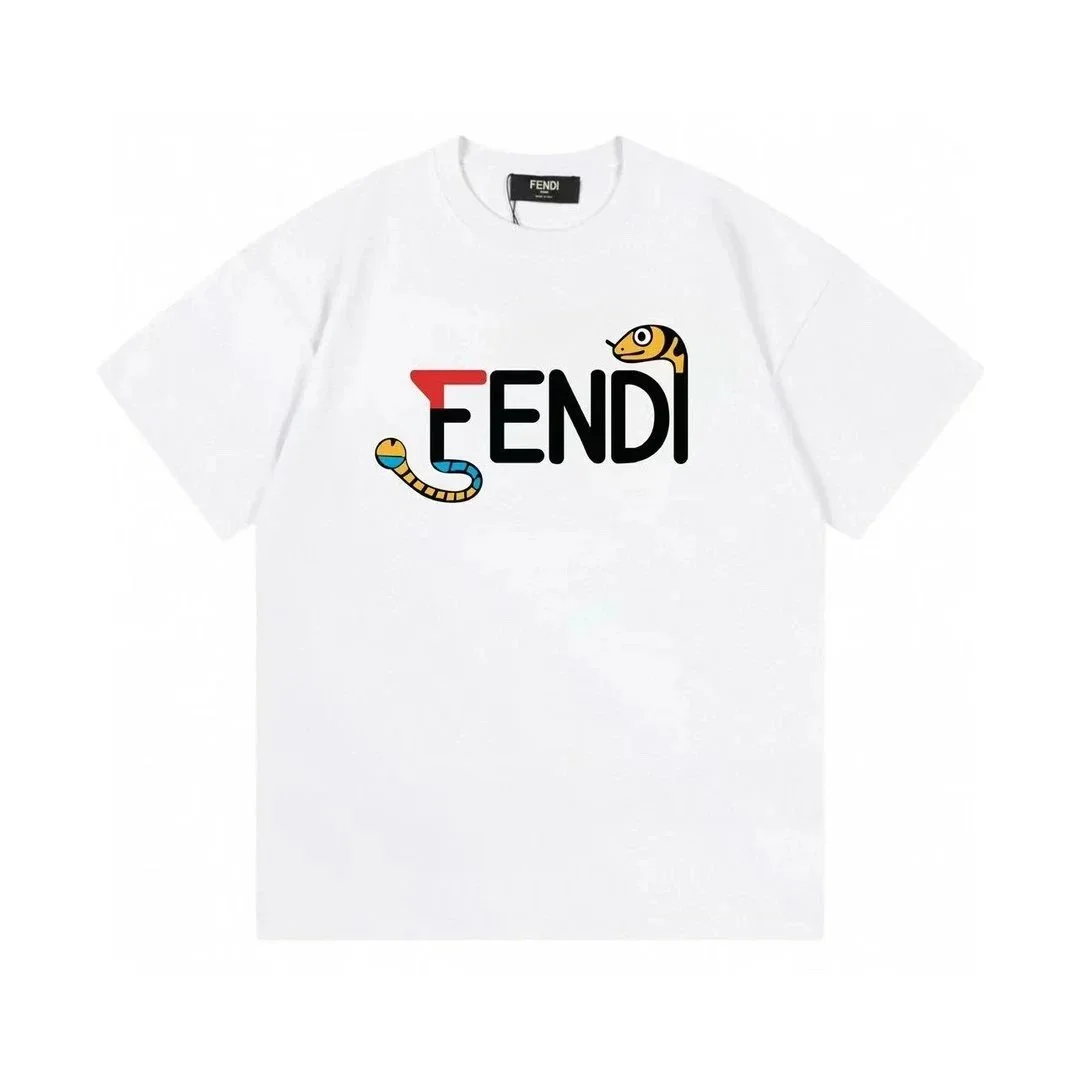 Fendi Fendi White Snake Logo T-Shirt White - 1