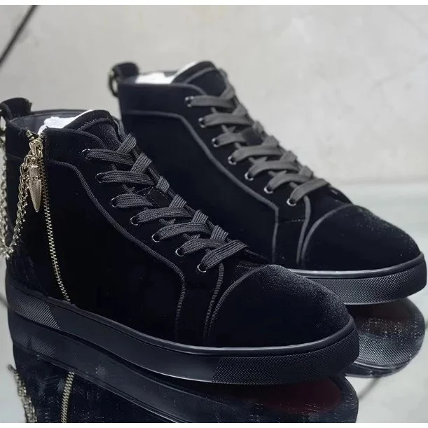 Christian Louboutin Christian Louboutin Louis Black Velvet Sneakers Black - 1