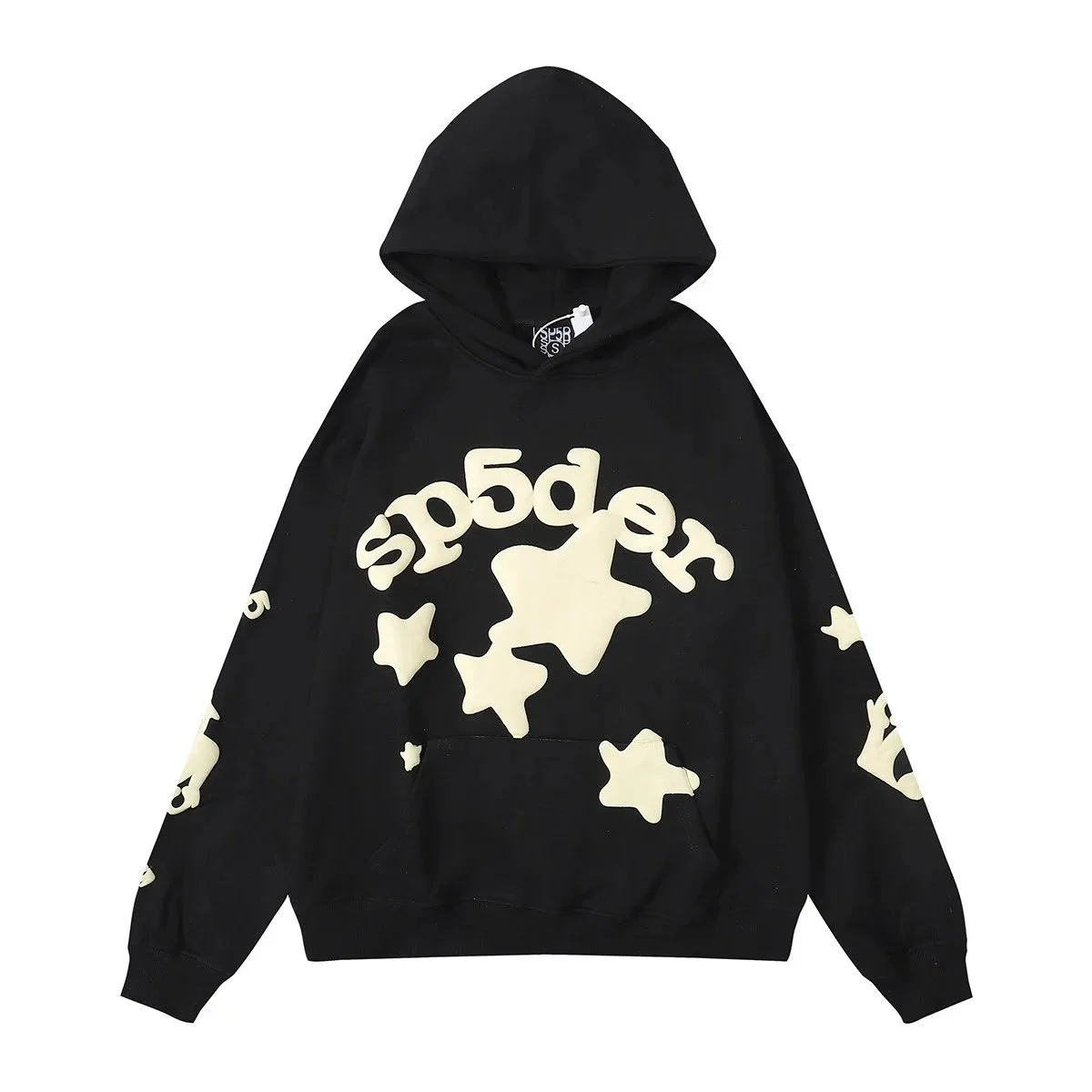SP5DER SP5DER Spider Hoodie Black Solid Sweatshirt Black - 1