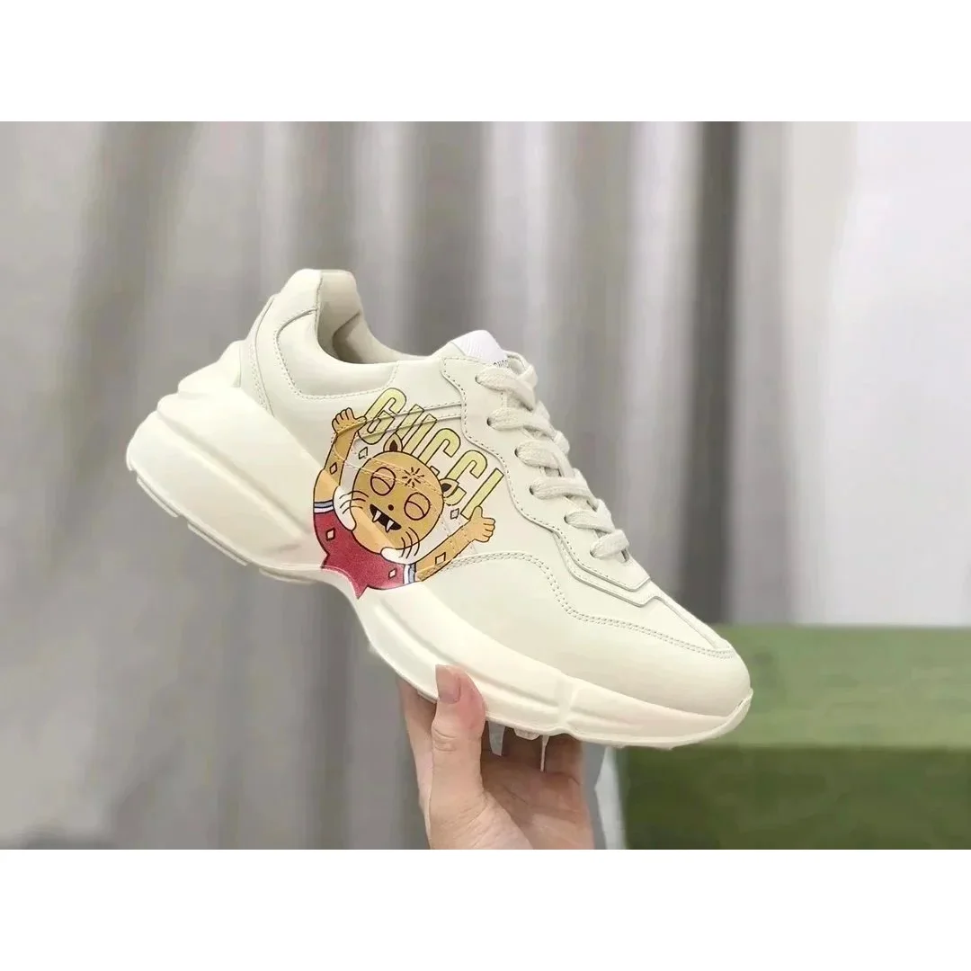 Gucci Gucci Rhyton White Cat Print Sneakers White - 1
