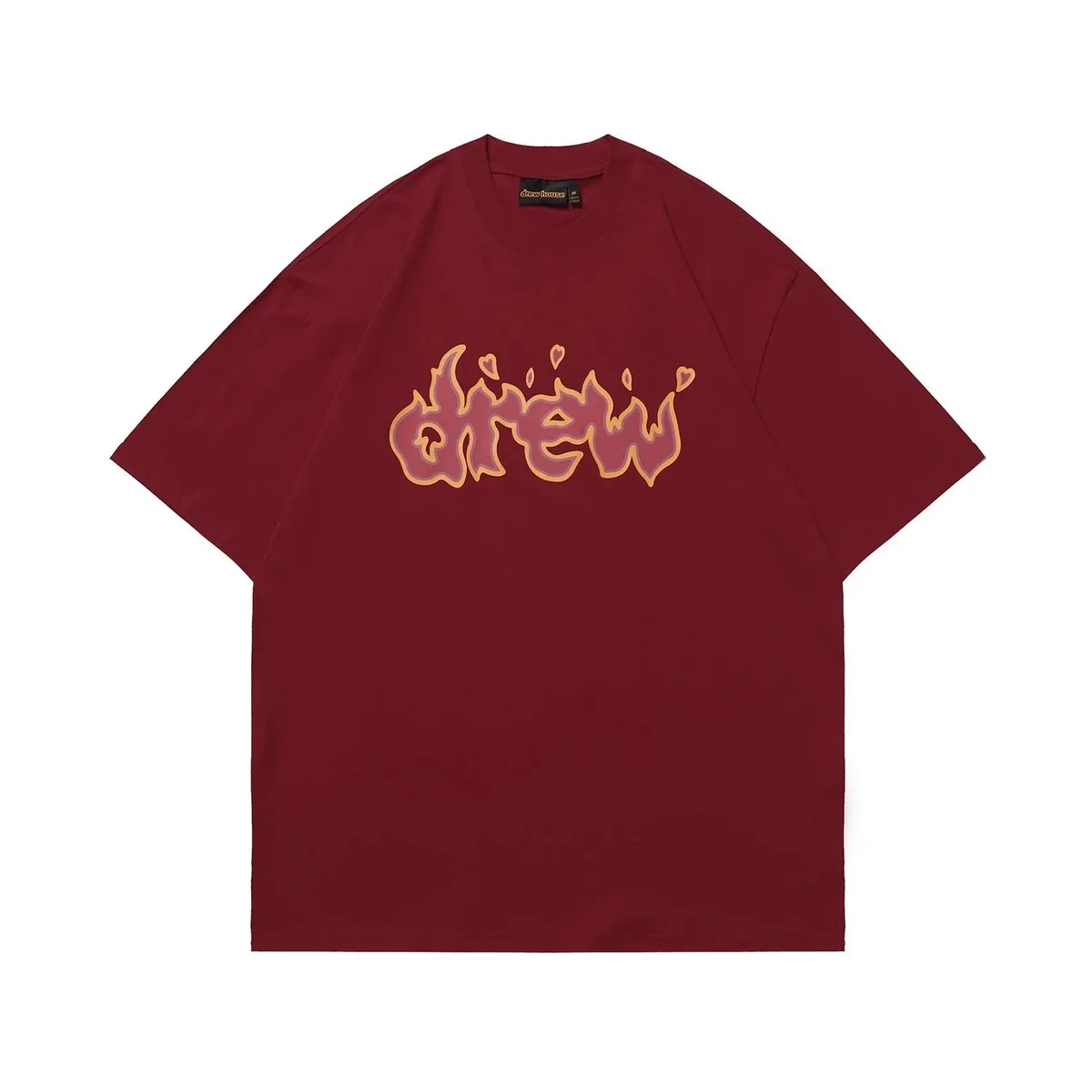 Drew House Drew House Flame Logo T-Shirt Burgundy Red - 1