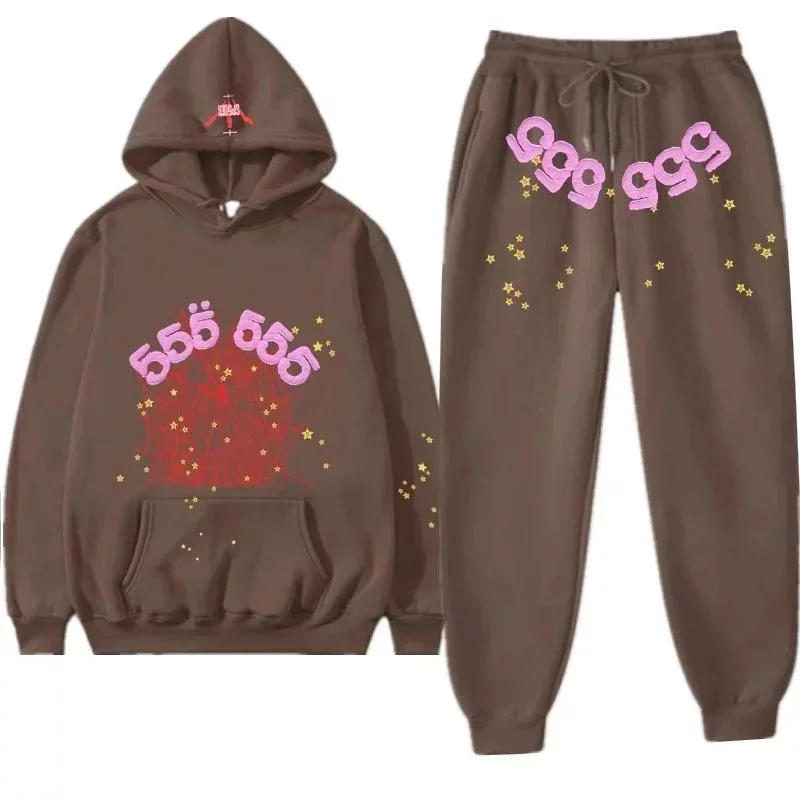 Other Unisex Brown '555 650' Graphic Tracksuit Brown - 1