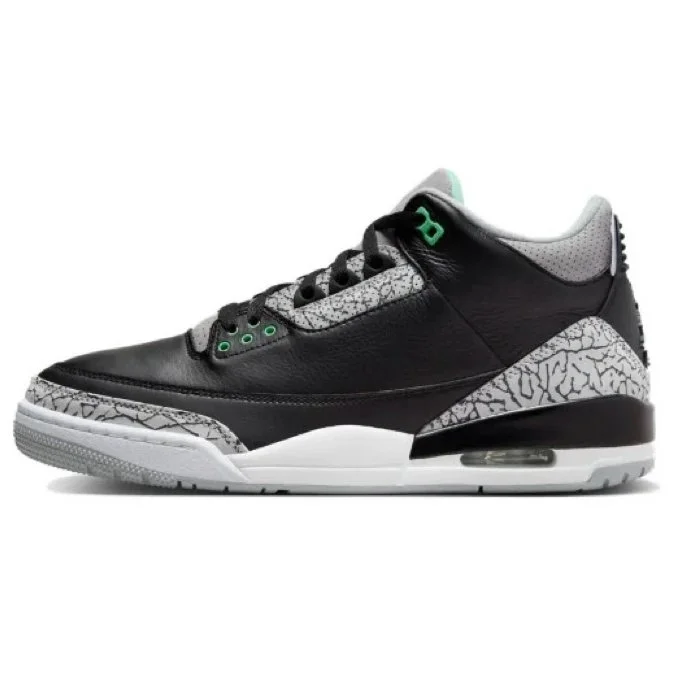 Jordan Nike Air Jordan 3 Black Cement Green Sneakers Black - 1