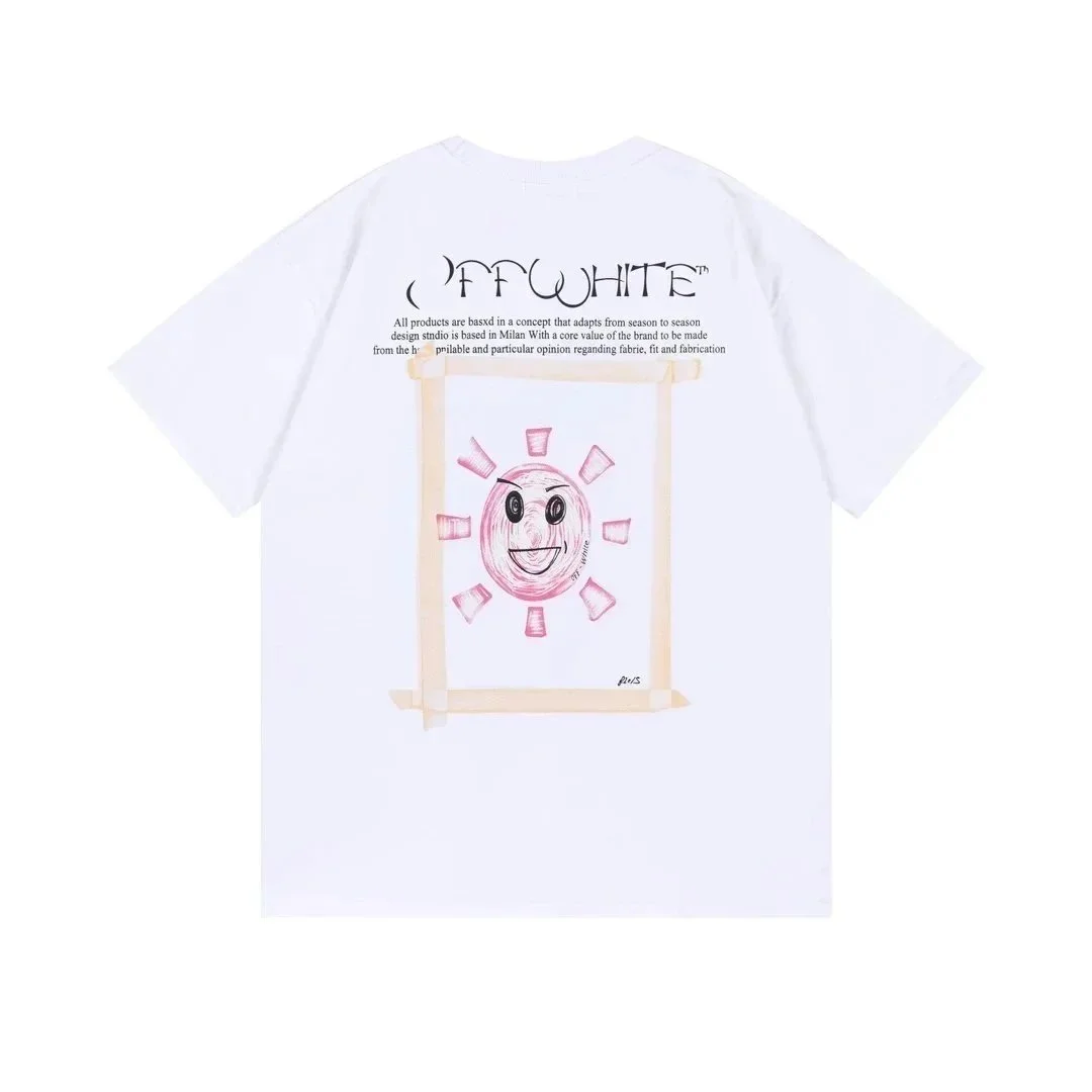 Off-White Off-White White Sun Print T-Shirt White - 1