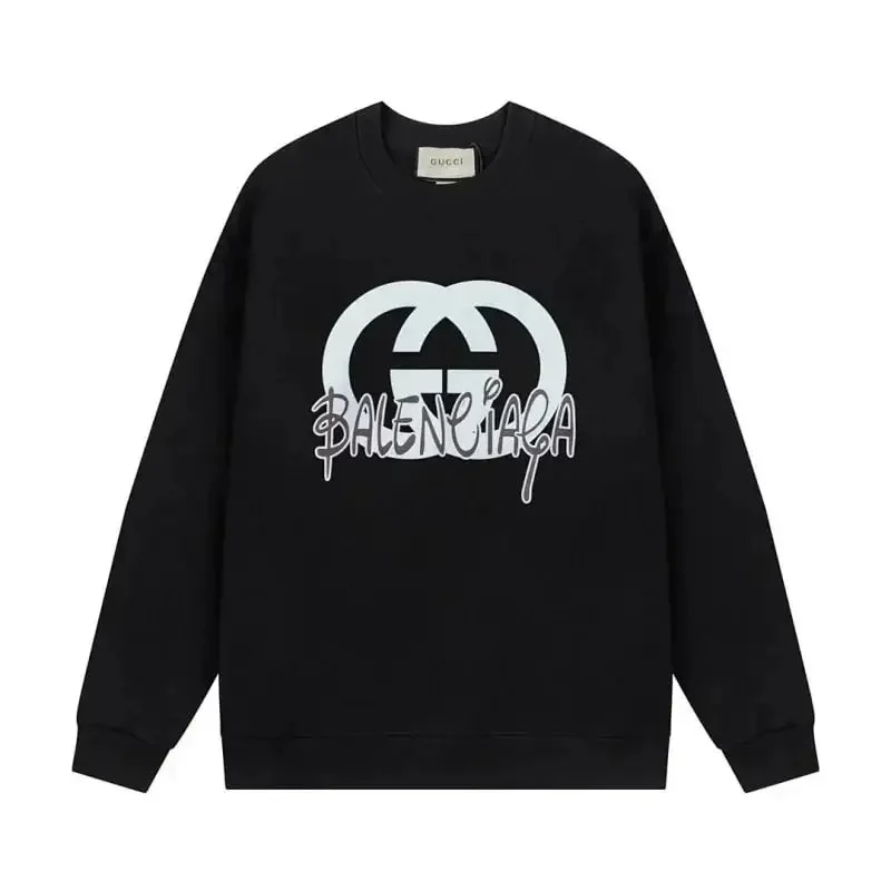 Gucci Gucci Black Balenciaga Print Crewneck Sweatshirt Black - 1
