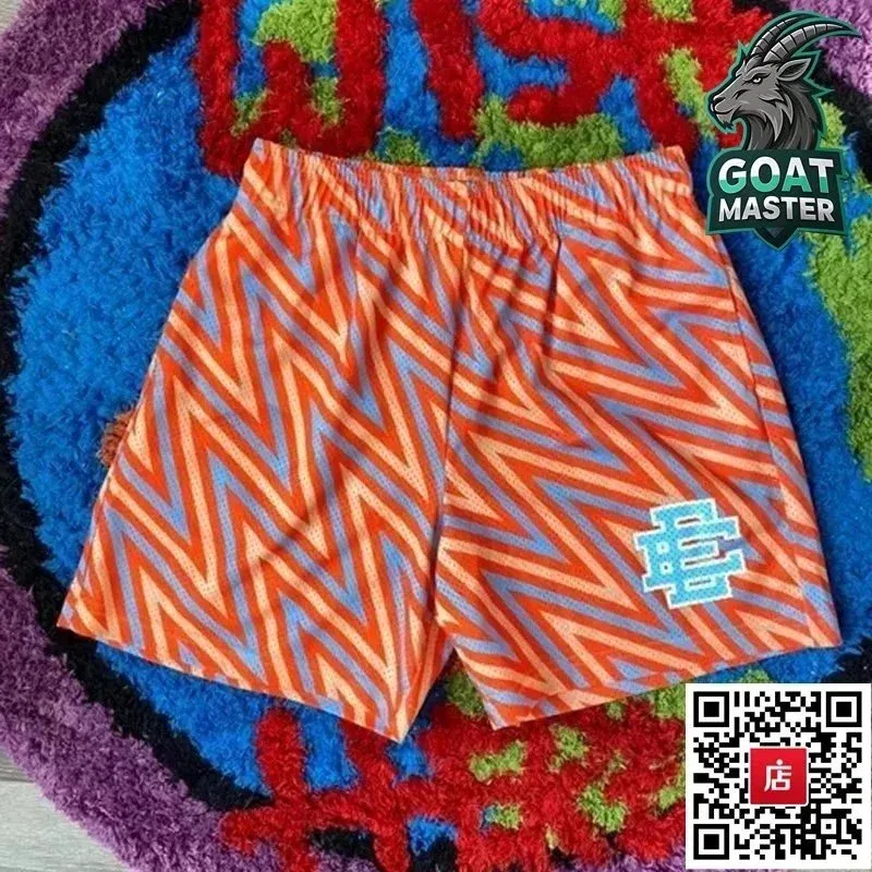 Essentials Patterned Shorts Orange & Blue Zigzag Orange - 1