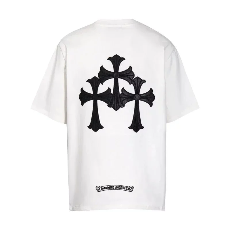 Chrome Hearts Chrome Hearts Cross Embroidered White T-Shirt White - 1