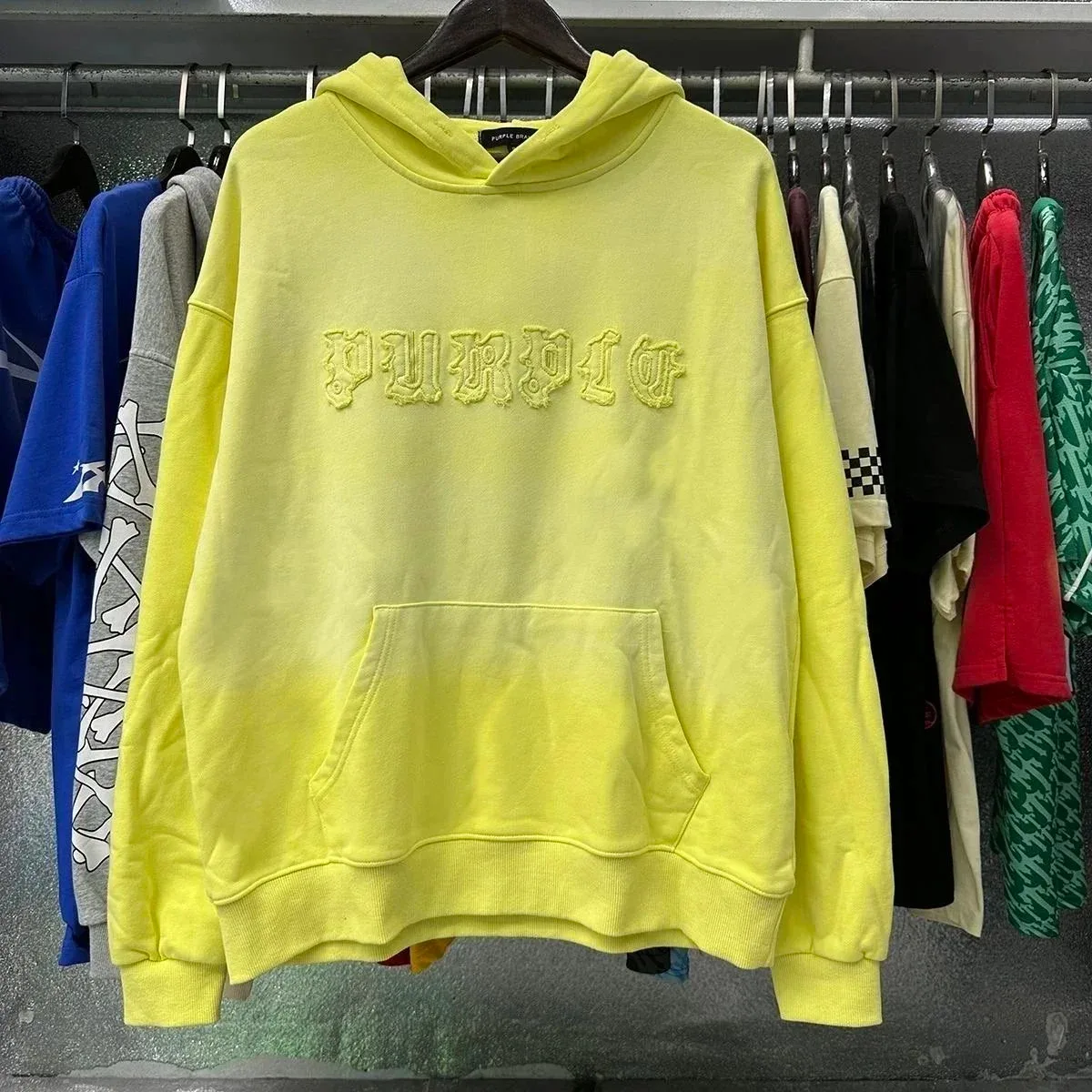 Purple Brand Purple Brand Yellow Embroidered Hoodie Yellow - 1