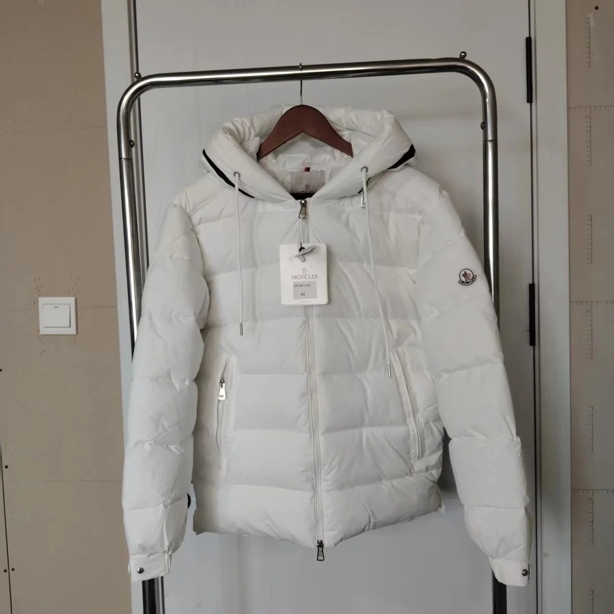 Moncler White Hooded Down Jacket — Oopbuy Spreadsheet find