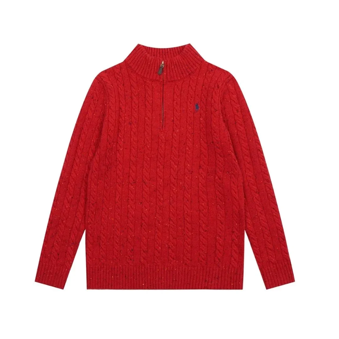 Polo Ralph Lauren Ralph Lauren Red Cable Knit Quarter-Zip Sweater Red - 1