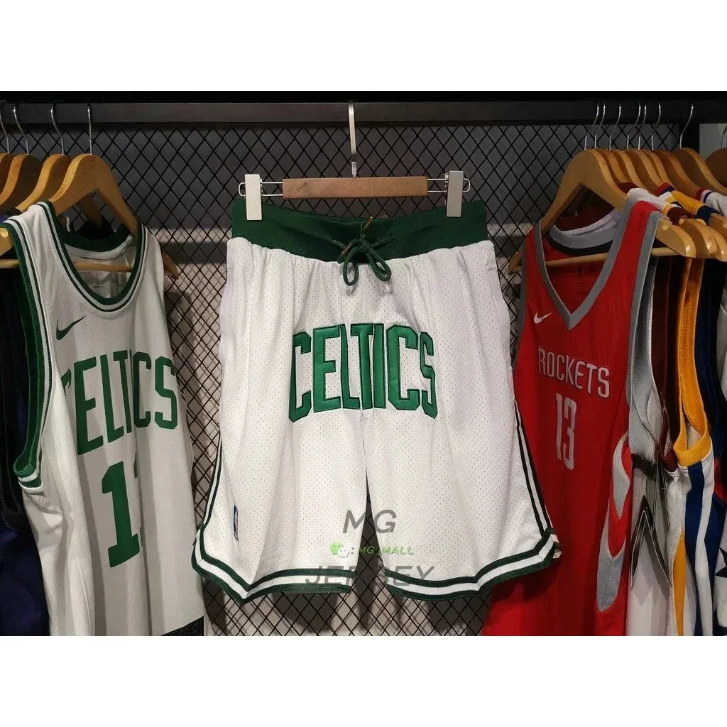 Jordan Nike Celtics Shorts White/Green Basketball White - 1
