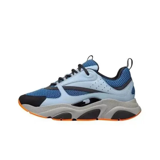 Dior Unisex Blue & Grey Mesh Sneakers with Chunky Sole Blue - 1