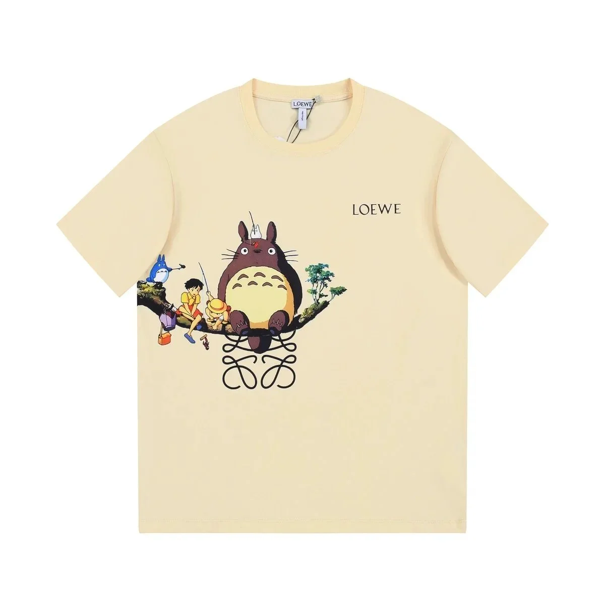 Loewe Loewe Totoro Print T-Shirt Beige Casual Beige - 1
