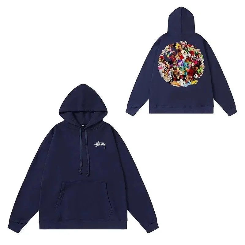 Stussy Stussy Peace Sign Hoodie Navy Solid Pullover Navy - 1