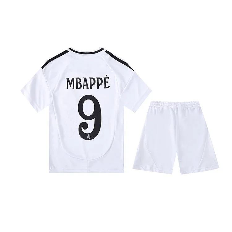 Real Madrid Unisex White Mbappé 9 Soccer Jersey & Shorts Set White - 1