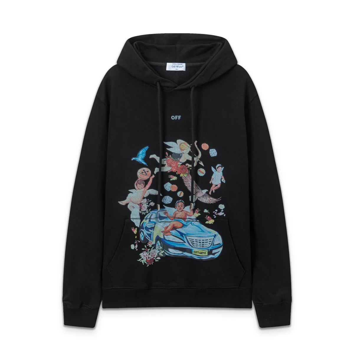 Off-White Off-White Out Of Office Black Hoodie with Angel Print Black - 1