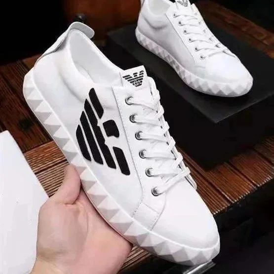 Armani Armani White Leather Sneakers White - 1