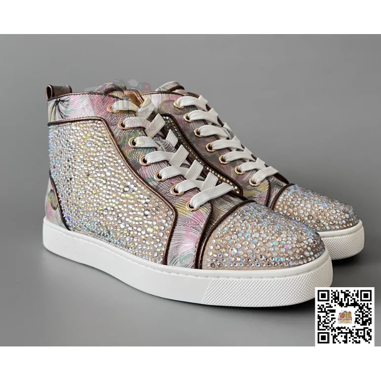 Christian Louboutin Christian Louboutin Louis Crystal Embellished Sneakers Silver - 1