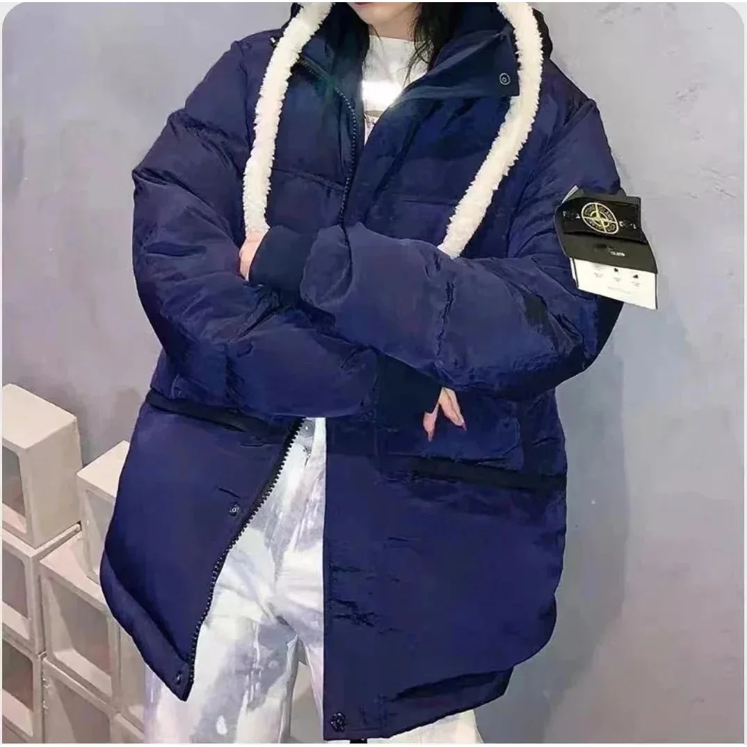 Stone Island Navy Blue Puffer Jacket with Shearling Trim — Oopbuy Spreadsheet find
