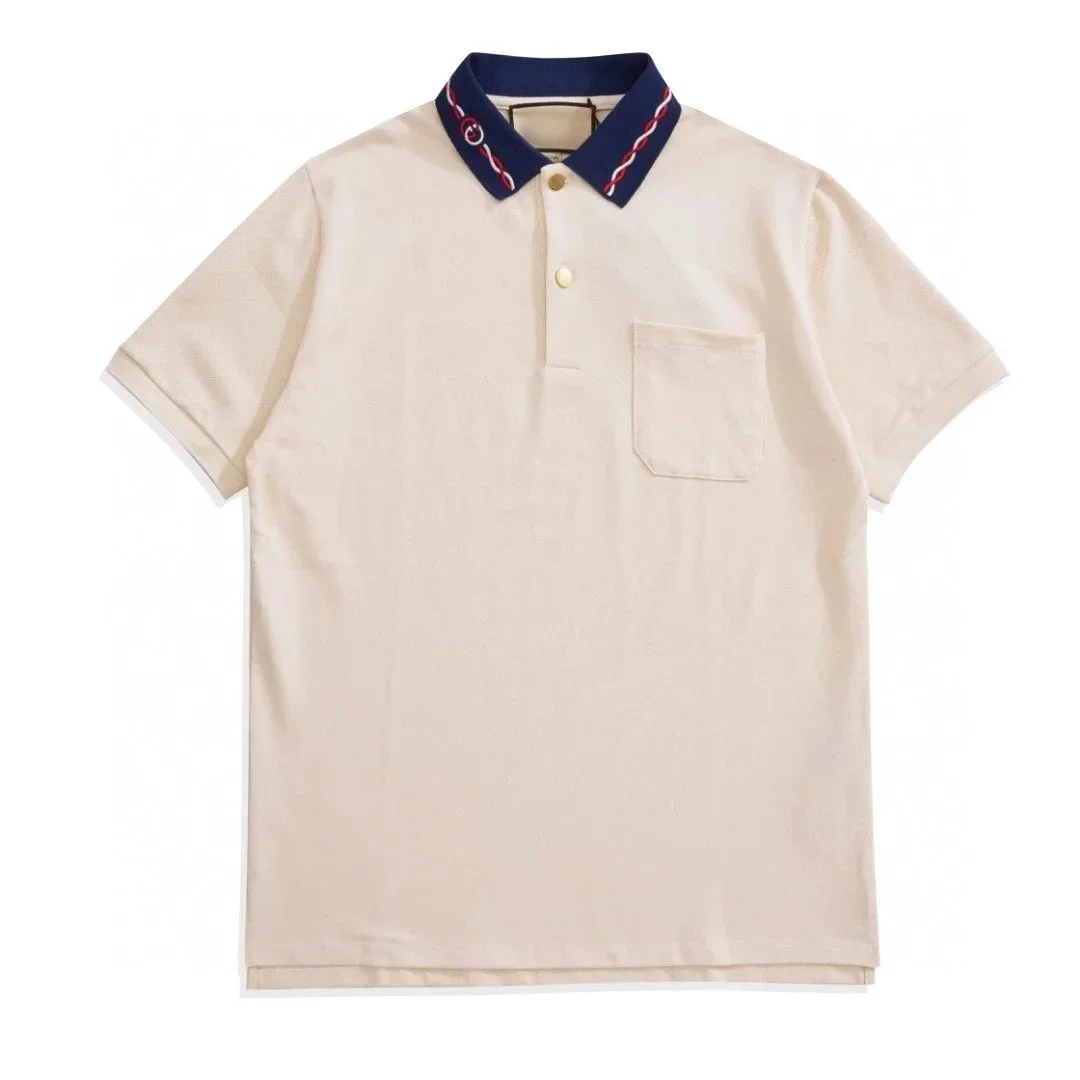 Gucci Gucci Beige Polo Shirt with Embroidered Collar Beige - 1