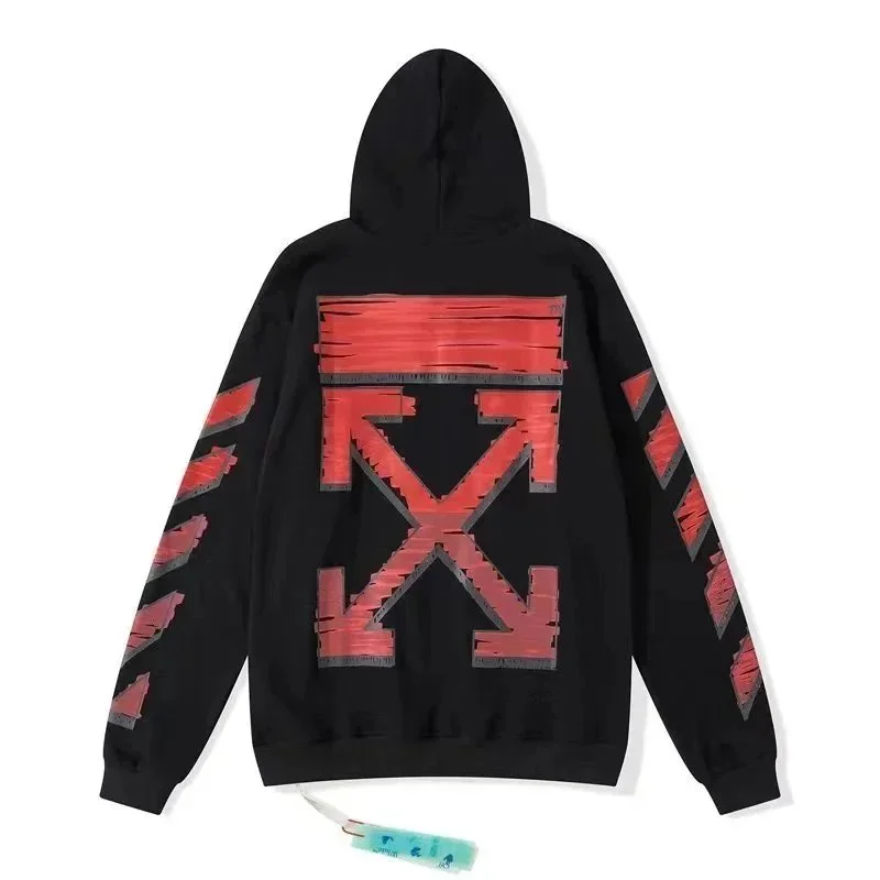 Off-White Off-White Out Of Office Black Hoodie with Red Arrow Print Black - 1