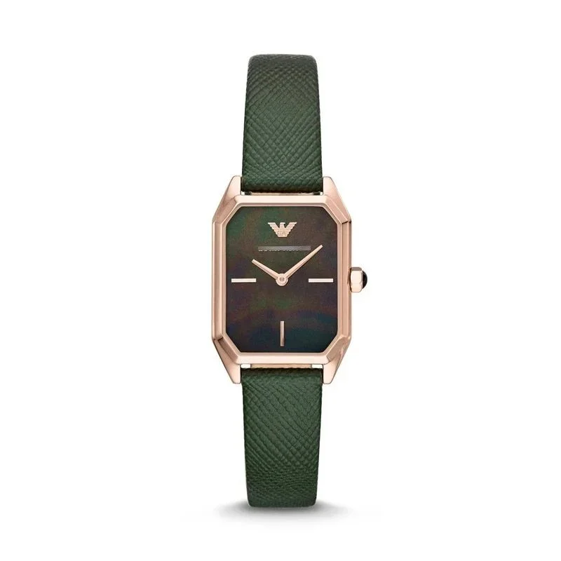 Armani Emporio Armani Green Leather Watch Green - 1