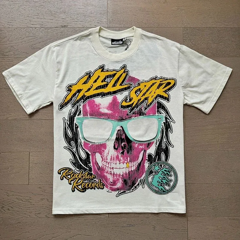 Hellstar Hellstar Hell Star Rockstar Records T-Shirt White White - 1
