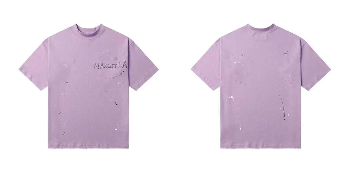 Maison Margiela Maison Margiela Splatter Print T-Shirt Lilac Purple - 1