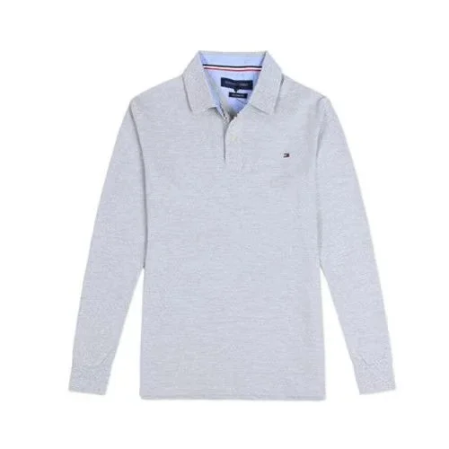 Tommy Hilfiger Tommy Hilfiger Long Sleeve Polo Shirt Grey Grey - 1