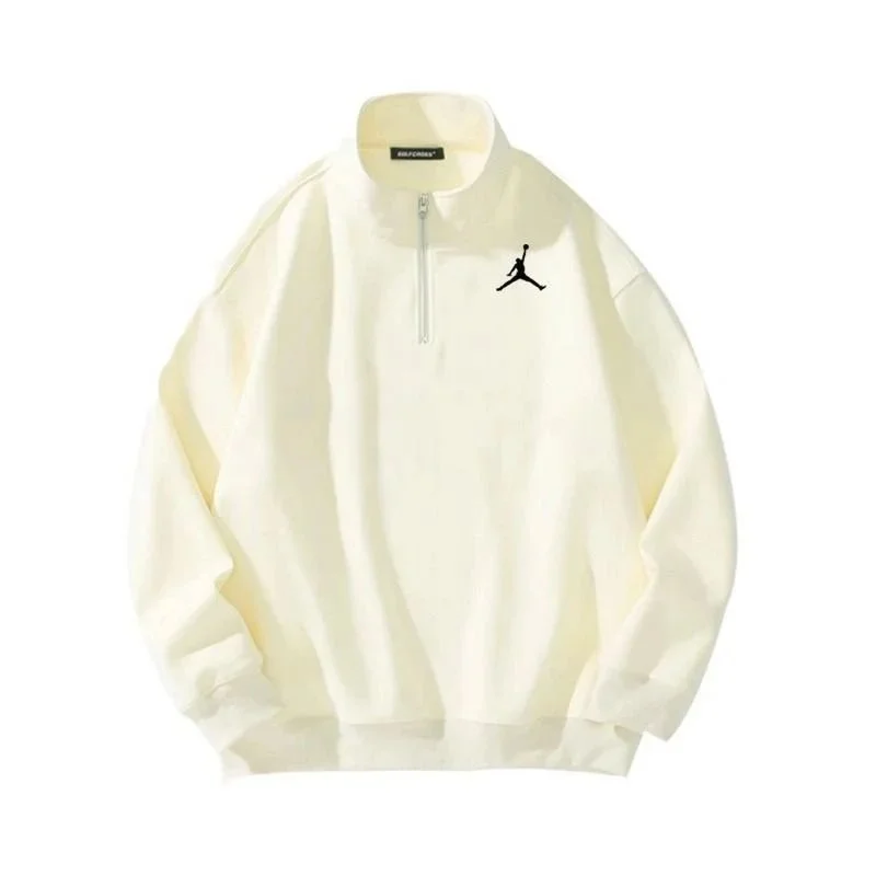 Jordan Unisex Beige Half-Zip Sweatshirt with Jumpman Logo Beige - 1